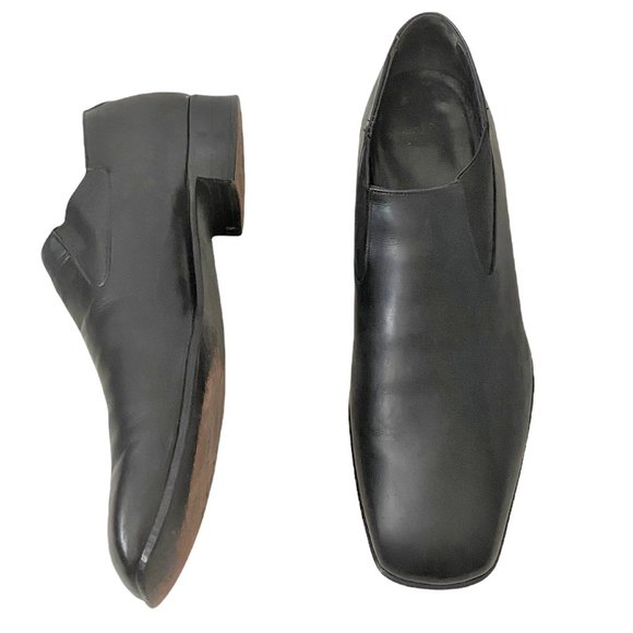 Johnston & Murphy Men's Loafer size 12 Black Slip On Leather - Picture 1 of 8